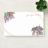 Post-it® Aquarelle Fleurs à main Script Gold Modèle cadre (Bureau)