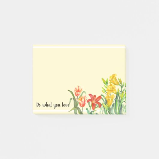 Post-it® Aquarelle Fleurs de printemps vibrantes Design flo (Devant)
