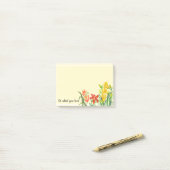 Post-it® Aquarelle Fleurs de printemps vibrantes Design flo (Sur un bureau)