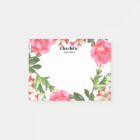 Aquarelle Fleurs roses couronne circulaire