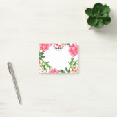 Post-it® Aquarelle Fleurs roses couronne circulaire (Bureau)