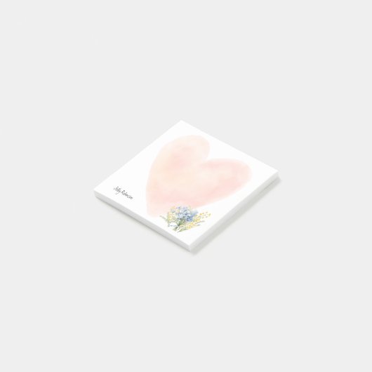Post-it® Aquarelle Fleurs sauvages Nom personnalisé Floral (Incliné)