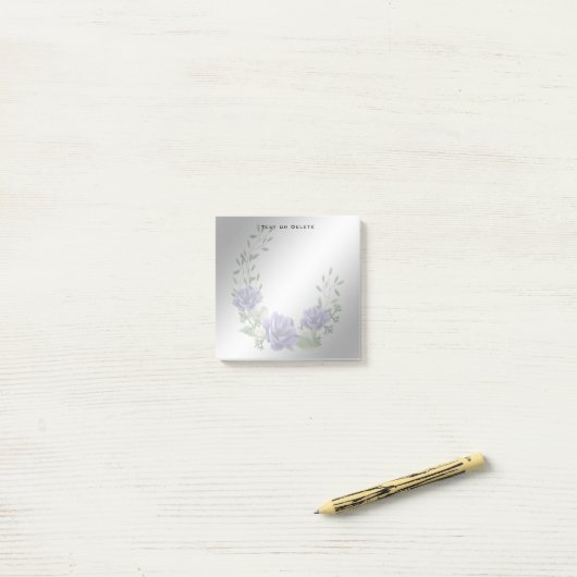 Post-it® Aquarelle Fleurs violettes Publier des notes (Sur un bureau)