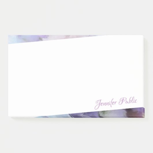 Post-it® Aquarelle Fleurs violettes Script manuel personnal (Devant)