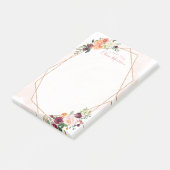 Post-it® Aquarelle Floral Abstrait Gold Frame Girly (Incliné)