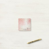 Post-it® Aquarelle Floral Dragonfly Monogramme | Vert rose (Sur un bureau)