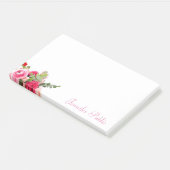 Post-it® Aquarelle Floral Modèle Nom manuscrit Chic (Incliné)