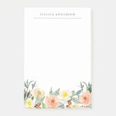 Post-it® Aquarelle Floral Nom personnalisé (Devant)