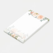 Post-it® Aquarelle florale bleu et vert personnalisée (Incliné)