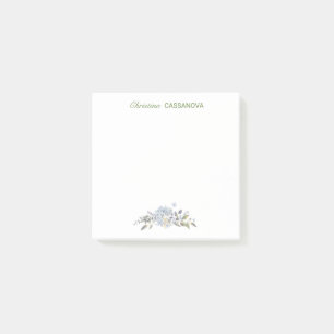 Post-it® Aquarelle Florale Bleue Plutôt Personnalisée