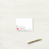 Post-it® Aquarelle florale de fond et de sable (Sur un bureau)