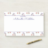 Post-it® Aquarelle florale de Lavande rose jolie personnali (Sur un bureau)