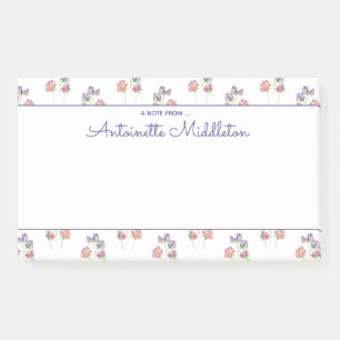 Post-it® Aquarelle florale de Lavande rose jolie personnali