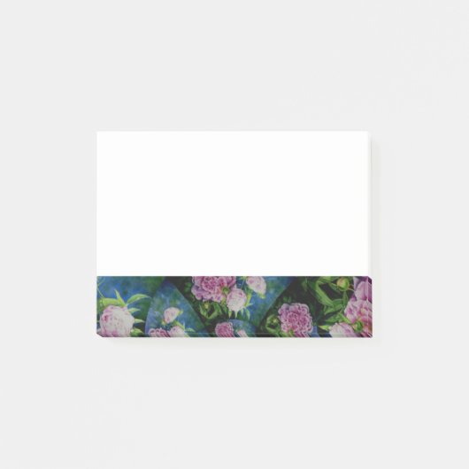 Post-it® Aquarelle florale de pivoine rose blanc (Devant)