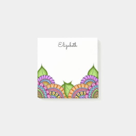 Post-it® Aquarelle florale moderne couleur Whimsical (Devant)