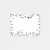 Post-it® Aquarelle florale moderne Nom du script (Devant)
