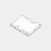 Post-it® Aquarelle florale moderne Nom du script (Incliné)