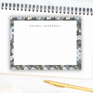 Post-it® Aquarelle Florale Motif Bleu Ajouter Votre Nom