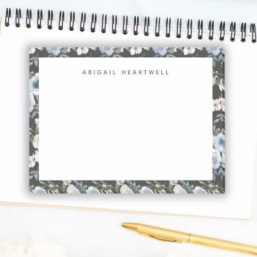 Post-it® Aquarelle Florale Motif Bleu Ajouter Votre Nom