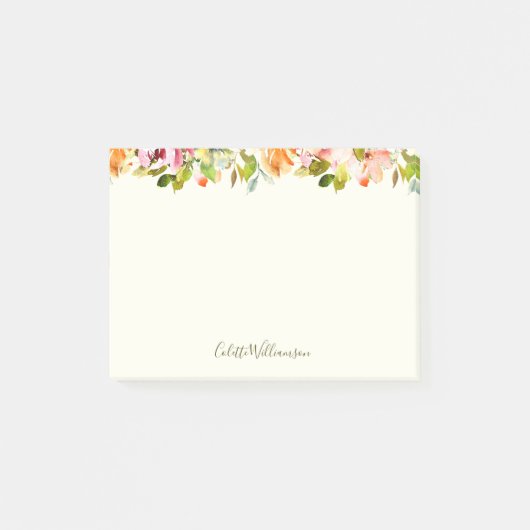 Post-it® Aquarelle Florale Rustique Pays Art Personnalisé (Devant)