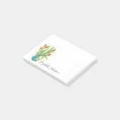 Post-it® Aquarelle Florale Vase Tulips Script Monogramme 4x (Incliné)