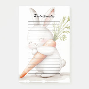 Post-it® Aquarelle Fluffy Bunny Carrot Love