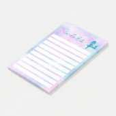 Post-it® Aquarelle Galaxy Fille Chat Retour À L'École (Incliné)