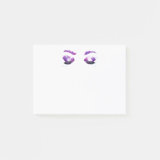 Post-it® Aquarelle glamour aux yeux et aux bouillons pourpr (Devant)