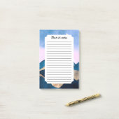 Post-it® Aquarelle Golden Celestial Peaks (Sur un bureau)