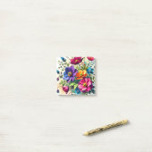 Post-it® Aquarelle gras Floral (Sur un bureau)