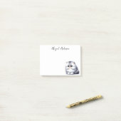 Post-it® Aquarelle Gris Perse Kitten Cute Chat (Sur un bureau)