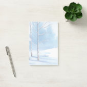Post-it® Aquarelle Hiver Arbres nus Scène de neige (Bureau)
