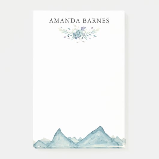 Post-it® Aquarelle Hiver Floral (Devant)