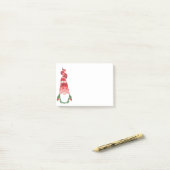 Post-it® Aquarelle hiver Noël Gnome mignon Petit (Sur un bureau)