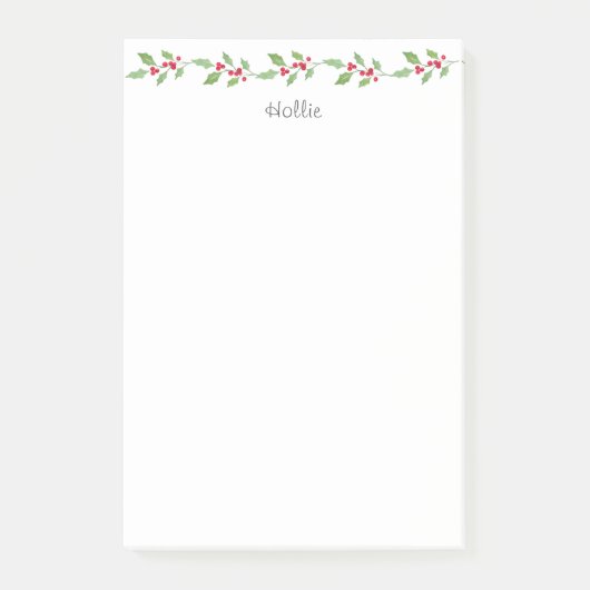 Post-it® Aquarelle Holly Garland (Devant)
