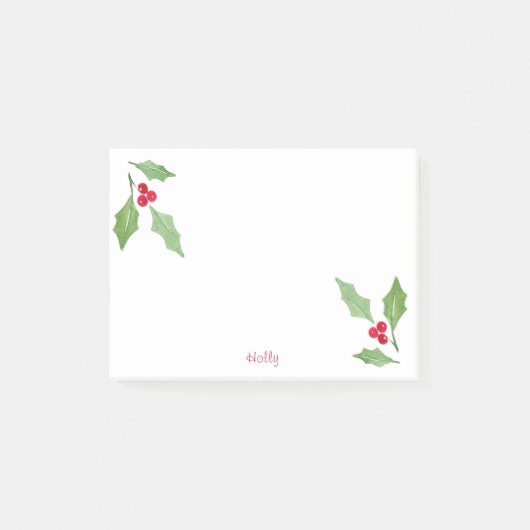 Post-it® Aquarelle Holly Sprig 2 (Devant)