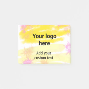Post-it® Aquarelle jaune simple ajouter votre logo texte pe