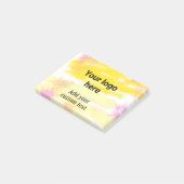 Post-it® Aquarelle jaune simple ajouter votre logo texte pe (Incliné)