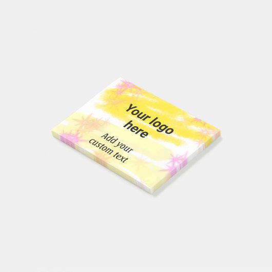 Post-it® Aquarelle jaune simple ajouter votre logo texte pe (Incliné)
