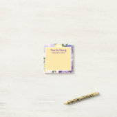 Post-it® Aquarelle jaune violet Floral du bureau de (Sur un bureau)
