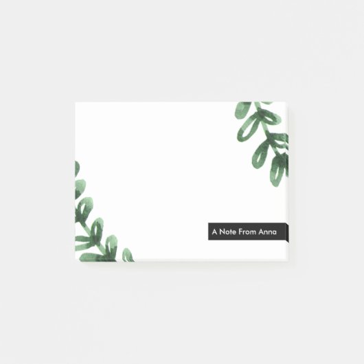 Post-it® Aquarelle Laurel Wreath Personnalisée (Devant)