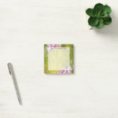 Post-it® Aquarelle Lavande florale sur vert olive (Bureau)