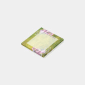 Post-it® Aquarelle Lavande florale sur vert olive (Incliné)