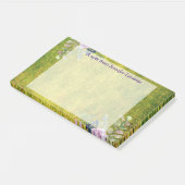 Post-it® Aquarelle Lavande florale sur vert olive (Incliné)