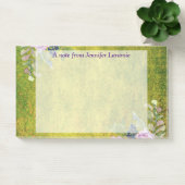 Post-it® Aquarelle Lavande florale sur vert olive (Bureau)