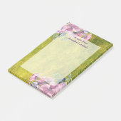 Post-it® Aquarelle Lavande florale sur vert olive (Incliné)