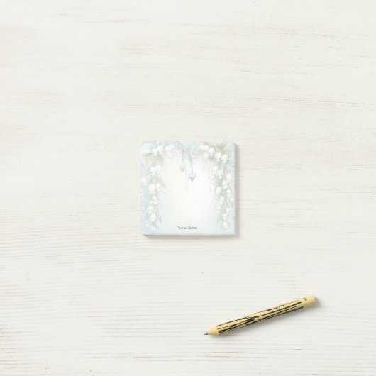 Post-it® Aquarelle Lily de la vallée Post it Notes (Sur un bureau)