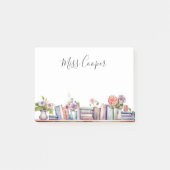 Post-it® Aquarelle Livres et Fleurs Professeur de bibliothé (Devant)
