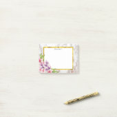 Post-it® Aquarelle Magnolias, Faux Marble Texture personnal (Sur un bureau)