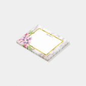 Post-it® Aquarelle Magnolias, Faux Marble Texture personnal (Incliné)